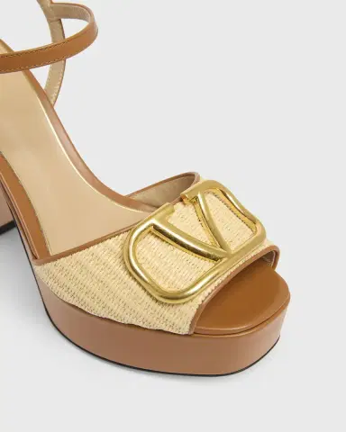 Valentino Garavani 115mm VLogo Signature Raffia and Leather Platform Sandals | Thumbnail 5 Valentino Garavani 115mm VLogo Signature Raffia and Leather Platform Sandals | Thumbnail 5