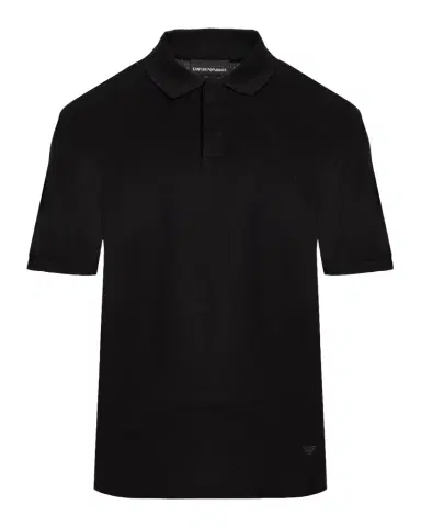Emporio Armani Men's Cotton Micro-Jacquard Polo Shirt | Thumbnail 1 Emporio Armani Men's Cotton Micro-Jacquard Polo Shirt | Thumbnail 1