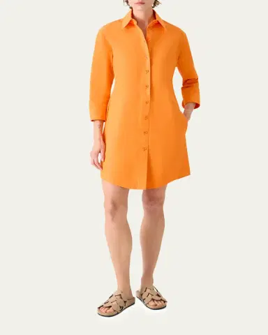 Akris punto Long-Sleeve Cotton Poplin Mini Shirtdress | Thumbnail 2 Akris punto Long-Sleeve Cotton Poplin Mini Shirtdress | Thumbnail 2