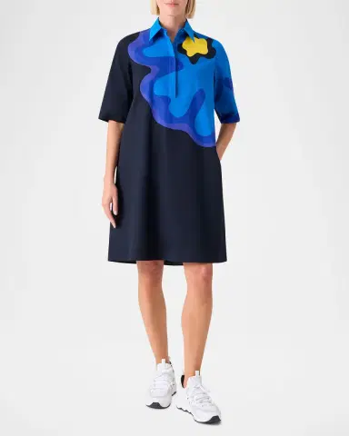Akris punto Floral Cotton Knee-Length Dress | Thumbnail 2