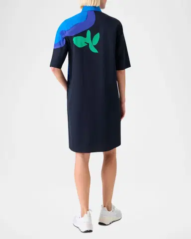Akris punto Floral Cotton Knee-Length Dress | Thumbnail 3