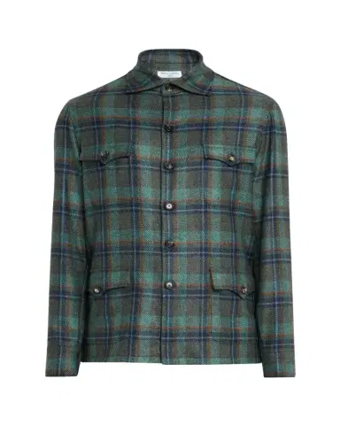 Cesare Attolini Men's Cashmere Plaid Four-Pocket Overshirt | Thumbnail 1