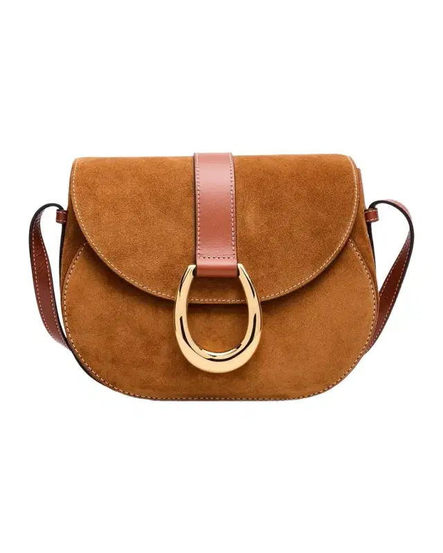 Bella Suede Saddle Shoulder Bag