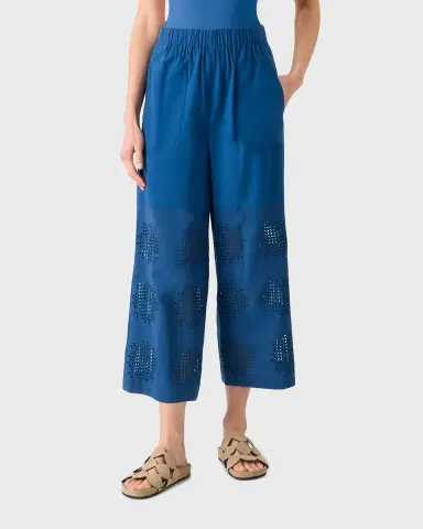 Akris punto Frey Eyelet Cotton Poplin Wide-Leg Crop Pants | Thumbnail 6