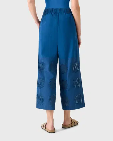 Akris punto Frey Eyelet Cotton Poplin Wide-Leg Crop Pants | Thumbnail 7