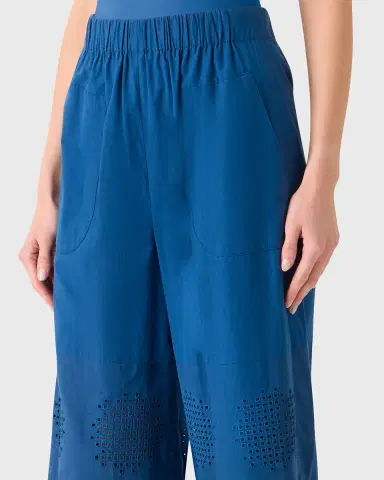 Akris punto Frey Eyelet Cotton Poplin Wide-Leg Crop Pants | Thumbnail 9