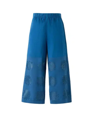 Akris punto Frey Eyelet Cotton Poplin Wide-Leg Crop Pants | Thumbnail 1