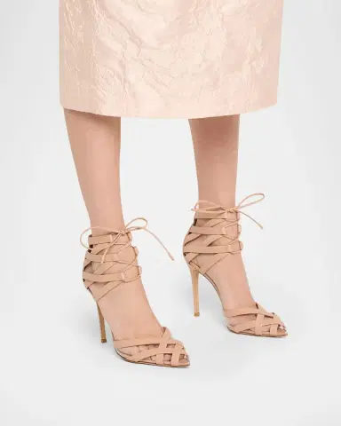 Gianvito Rossi 105mm Strappy Leather Sandals | Thumbnail 2 Gianvito Rossi 105mm Strappy Leather Sandals | Thumbnail 2