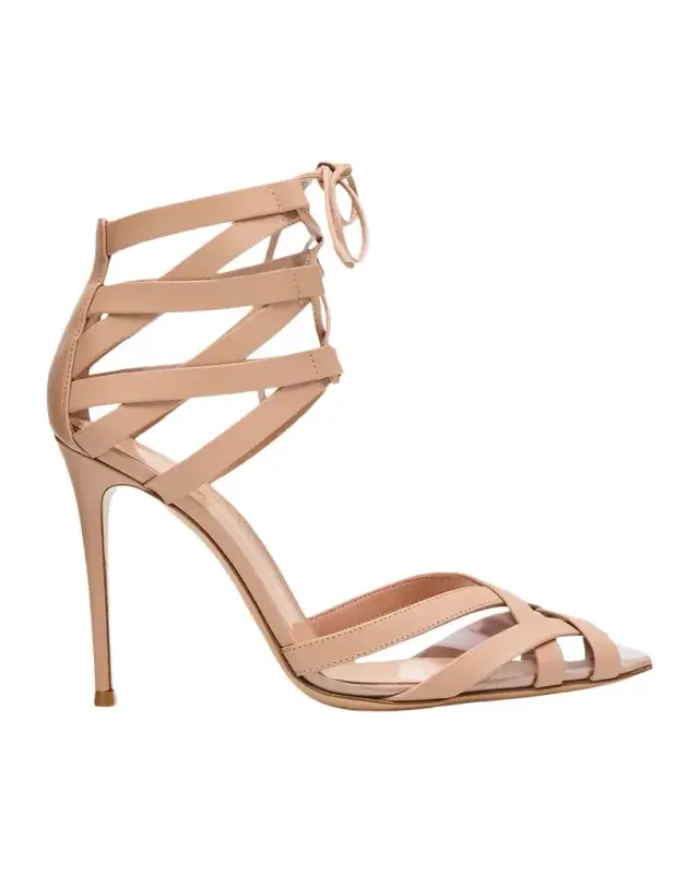 105mm Strappy Leather Sandals