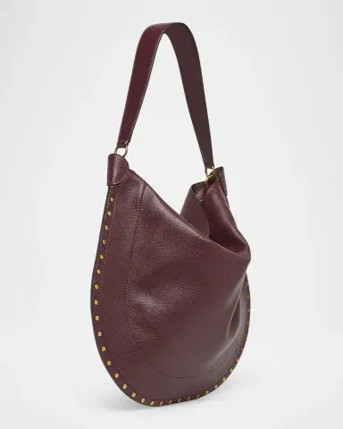 Isabel Marant Oskan Studded Grainy Leather Shoulder Bag | Thumbnail 2