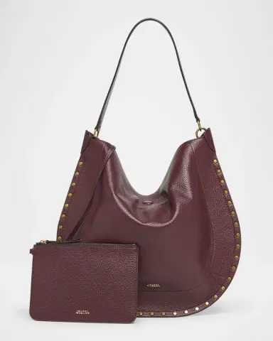 Isabel Marant Oskan Studded Grainy Leather Shoulder Bag | Thumbnail 5
