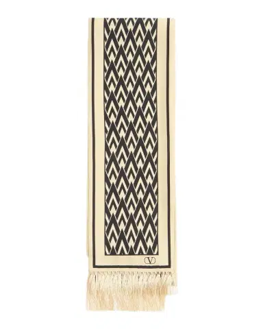 Valentino Garavani Toute La V Bandeau Scarf with Fringe | Thumbnail 1