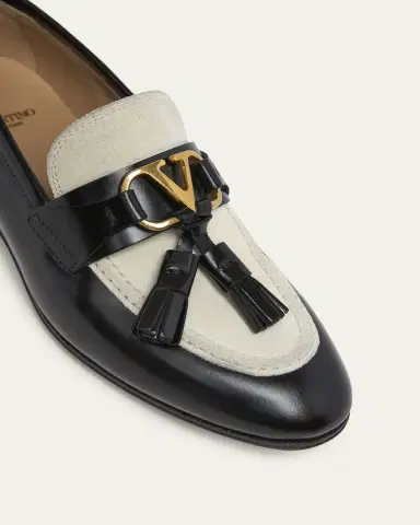 Valentino Garavani VLogo Signature Bicolor Mixed Leather Penny Loafers | Thumbnail 3 Valentino Garavani VLogo Signature Bicolor Mixed Leather Penny Loafers | Thumbnail 3