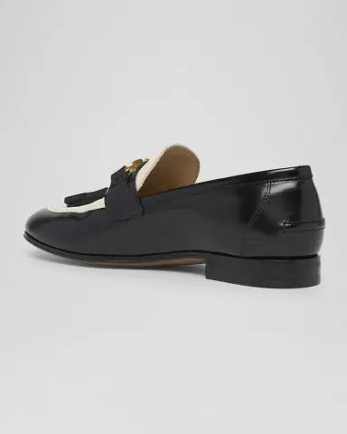 Valentino Garavani VLogo Signature Bicolor Mixed Leather Penny Loafers | Thumbnail 4 Valentino Garavani VLogo Signature Bicolor Mixed Leather Penny Loafers | Thumbnail 4