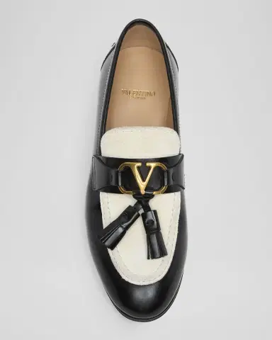 Valentino Garavani VLogo Signature Bicolor Mixed Leather Penny Loafers | Thumbnail 6 Valentino Garavani VLogo Signature Bicolor Mixed Leather Penny Loafers | Thumbnail 6