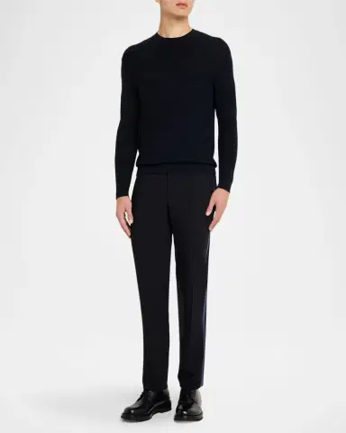 Emporio Armani Men's Tonal Jacquard Slim-Fit Crewneck Sweater | Thumbnail 2 Emporio Armani Men's Tonal Jacquard Slim-Fit Crewneck Sweater | Thumbnail 2