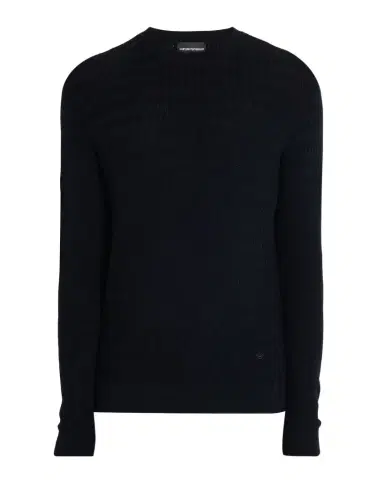 Emporio Armani Men's Tonal Jacquard Slim-Fit Crewneck Sweater | Thumbnail 1 Emporio Armani Men's Tonal Jacquard Slim-Fit Crewneck Sweater | Thumbnail 1