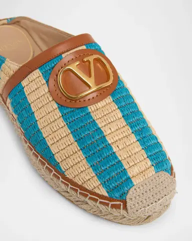 Valentino Garavani VLogo Striped Espadrille Mules | Thumbnail 4