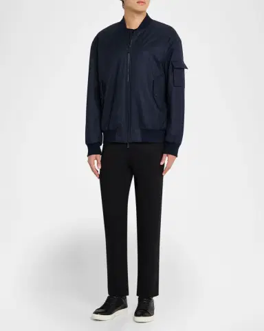 KNT Men's Zip-Front Bomber Jacket | Thumbnail 2