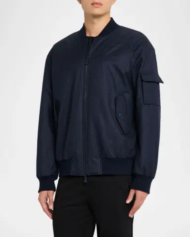 KNT Men's Zip-Front Bomber Jacket | Thumbnail 4
