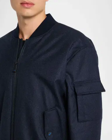 KNT Men's Zip-Front Bomber Jacket | Thumbnail 5