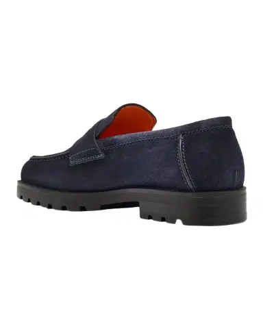 Santoni Men's Rock Suede Lug Sole Penny Loafers | Thumbnail 1