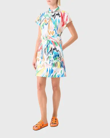 Akris punto Scribble Denim Cap-Sleeve Belted Mini Shirtdress | Thumbnail 8 Akris punto Scribble Denim Cap-Sleeve Belted Mini Shirtdress | Thumbnail 8