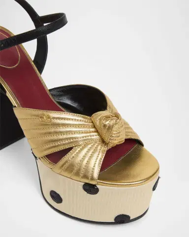 Valentino Garavani 125mm VLogo Crasher Sequined Polka Dot Leather Platform Sandals | Thumbnail 5