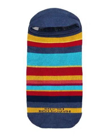 Marcoliani Men's Invisible Multicolor Stripe Cotton No-Show Sneaker Socks | Thumbnail 1