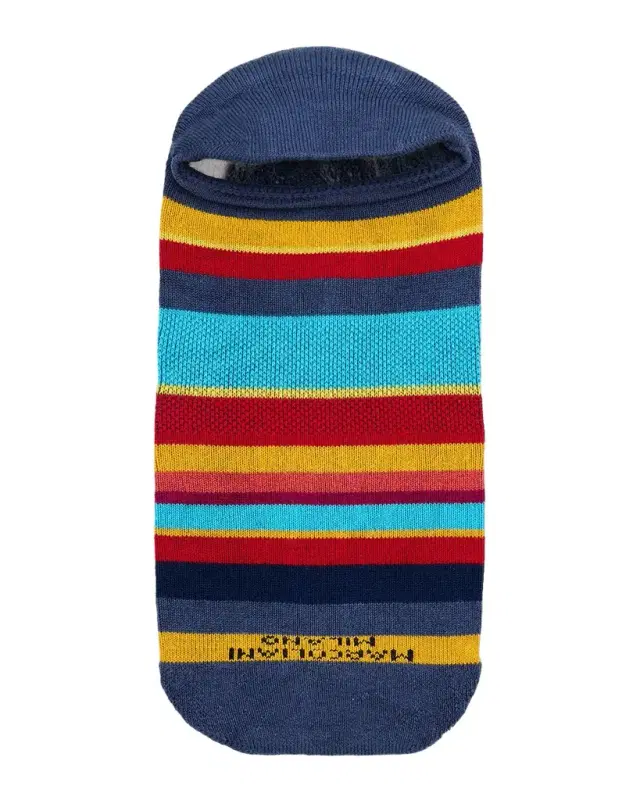 Men 's Invisible Multicolor Stripe Cotton No-Show Sneaker Socks