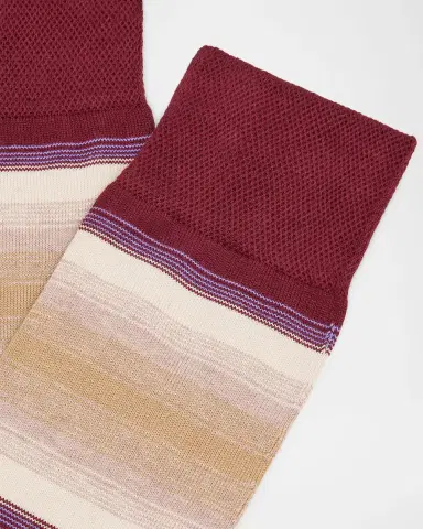 Marcoliani Men's Degrade Stripe Cotton Crew Socks | Thumbnail 2