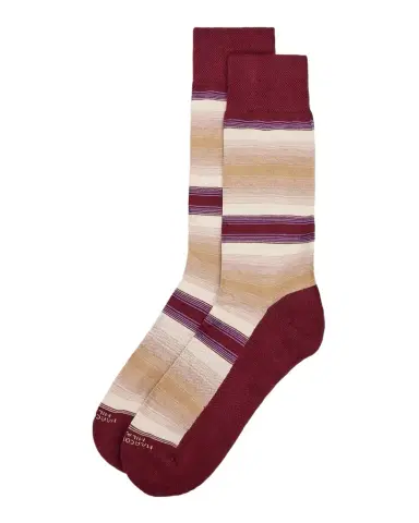 Marcoliani Men's Degrade Stripe Cotton Crew Socks | Thumbnail 1