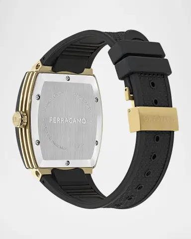 Ferragamo Men's F80 42mm IP Yellow Gold PU-Strap Watch | Thumbnail 2 Ferragamo Men's F80 42mm IP Yellow Gold PU-Strap Watch | Thumbnail 2