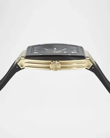 Ferragamo Men's F80 42mm IP Yellow Gold PU-Strap Watch | Thumbnail 3 Ferragamo Men's F80 42mm IP Yellow Gold PU-Strap Watch | Thumbnail 3