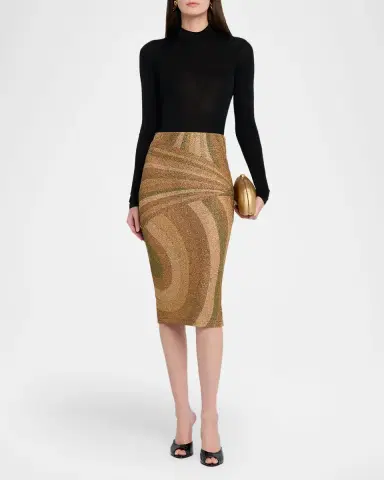 Pucci Iride Print Lamé Jersey Midi Skirt | Thumbnail 2 Pucci Iride Print Lamé Jersey Midi Skirt | Thumbnail 2
