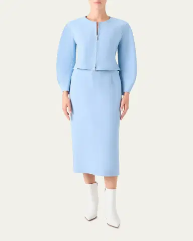 Akris Harriet Wool Crepe Crop Jacket | Thumbnail 2 Akris Harriet Wool Crepe Crop Jacket | Thumbnail 2