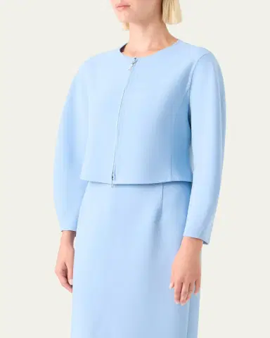 Akris Harriet Wool Crepe Crop Jacket | Thumbnail 4 Akris Harriet Wool Crepe Crop Jacket | Thumbnail 4