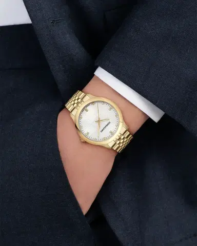 Ferragamo Men's Ren 40mm IP Yelow Gold Bracelet Watch with Diamonds | Thumbnail 2