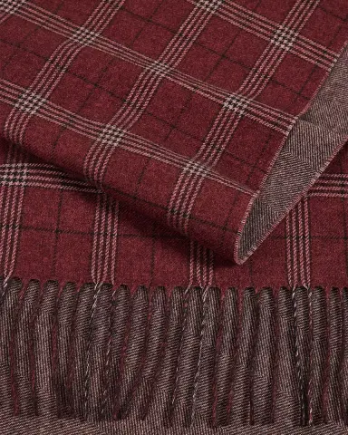 PIACENZA 1733 Men's Baltazar Herringbone to Plaid Silk and Cashmere Scarf | Thumbnail 3 PIACENZA 1733 Men's Baltazar Herringbone to Plaid Silk and Cashmere Scarf | Thumbnail 3