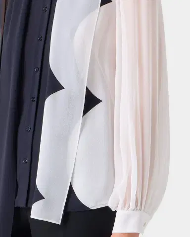Akris Colorblock Silk Crepe Scarf Blouse | Thumbnail 6