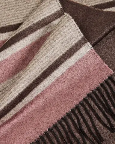 PIACENZA 1733 Men's Rascar Solid to Stripe Silk and Cashmere Scarf | Thumbnail 3 PIACENZA 1733 Men's Rascar Solid to Stripe Silk and Cashmere Scarf | Thumbnail 3