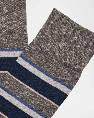 Marcoliani Men's Multi-Stripe Crew Socks | Thumbnail 2