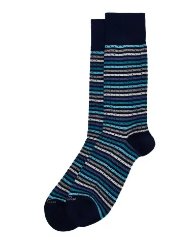 Marcoliani Men's Multicolor Stripe Cotton Crew Socks | Thumbnail 3 Marcoliani Men's Multicolor Stripe Cotton Crew Socks | Thumbnail 3
