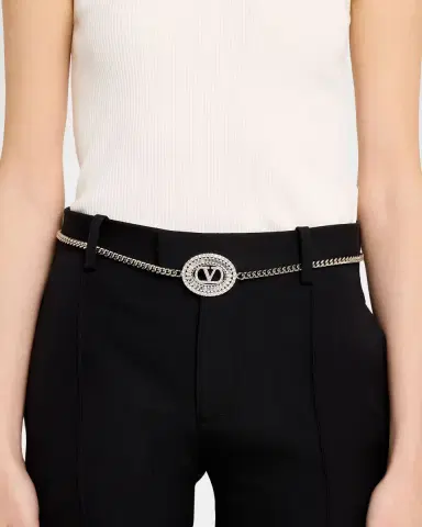 Valentino Garavani VLogo Signature Crystal-Embellished Chain Belt | Thumbnail 2