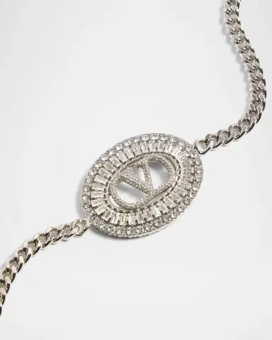 Valentino Garavani VLogo Signature Crystal-Embellished Chain Belt | Thumbnail 3