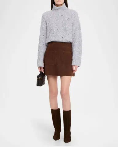 Tanya Taylor Fran Suede Mini Skirt | Thumbnail 2