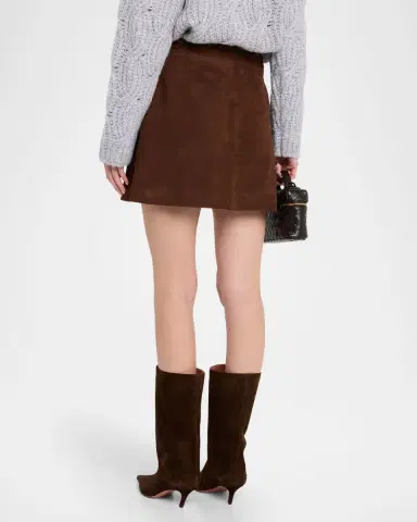 Tanya Taylor Fran Suede Mini Skirt | Thumbnail 3