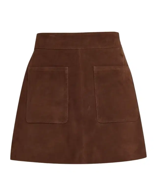 Tanya Taylor Fran Suede Mini Skirt