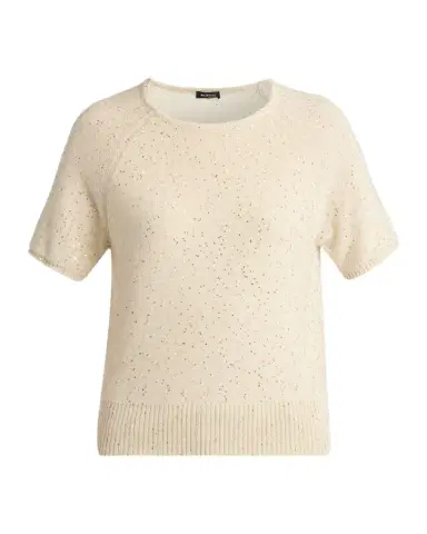 Kiton Paillette Cashmere Knit Short-Sleeve Sweater | Thumbnail 1