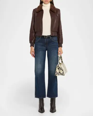 Nili Lotan Tom Lamb Shearling And Leather Aviator Jacket | Thumbnail 2